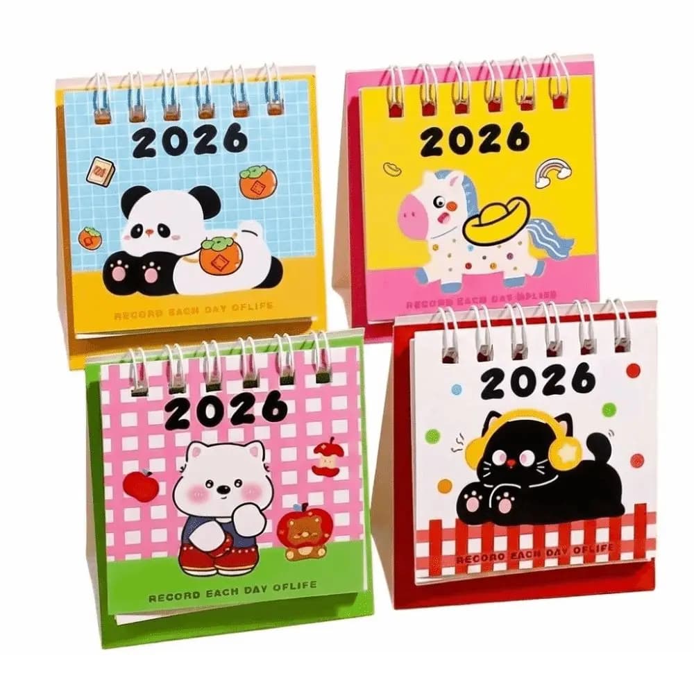 Calendario da Tavolo in Stile Cinese 2026, Mini Agenda Multifunzione, Pianificatore Annuale, Organizer per Casa e Ufficio