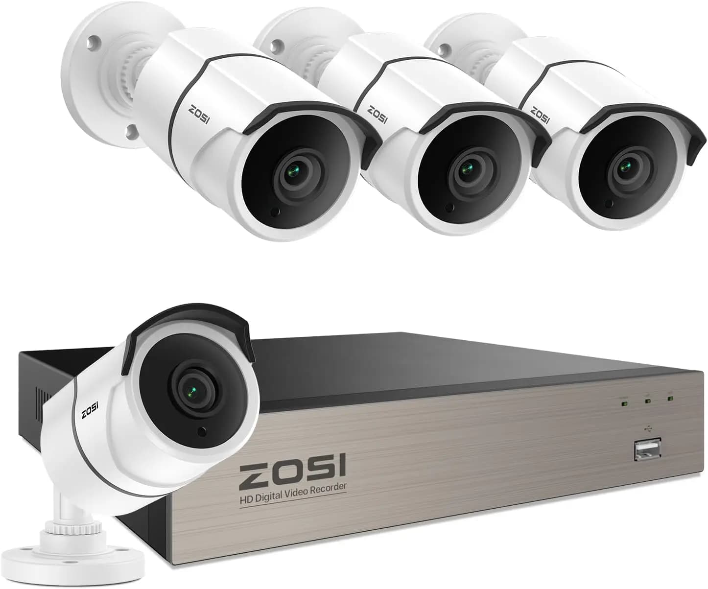Sistema di Telecamere di Sicurezza Domestica 8CH 3K Lite con Audio Monodirezionale, DVR H.265+, Rilevamento AI, 4 Telecamere 1080p, Visione Notturna