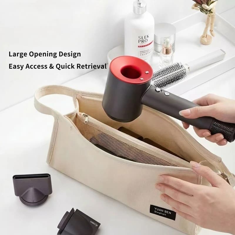 Borsa portaoggetti per asciugacapelli a grande apertura, borsa da viaggio portatile per articoli da toeletta, compatibile con Dyson, per ferri arricciacapelli Xiaomi e borsa per capelli