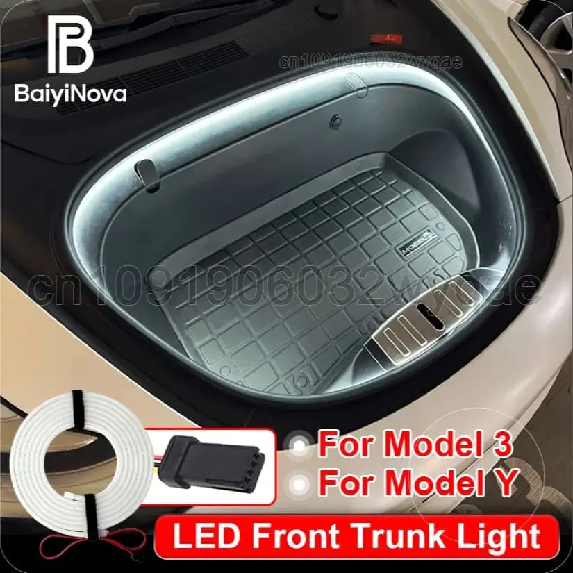 Per Tesla Modello 3 2021-2023 Baule Anteriore Luce Ambientale Modello Y Tronco Lampada Auto HA CONDOTTO LA Luce Flessibile barra luminosa impermeabile Accessori