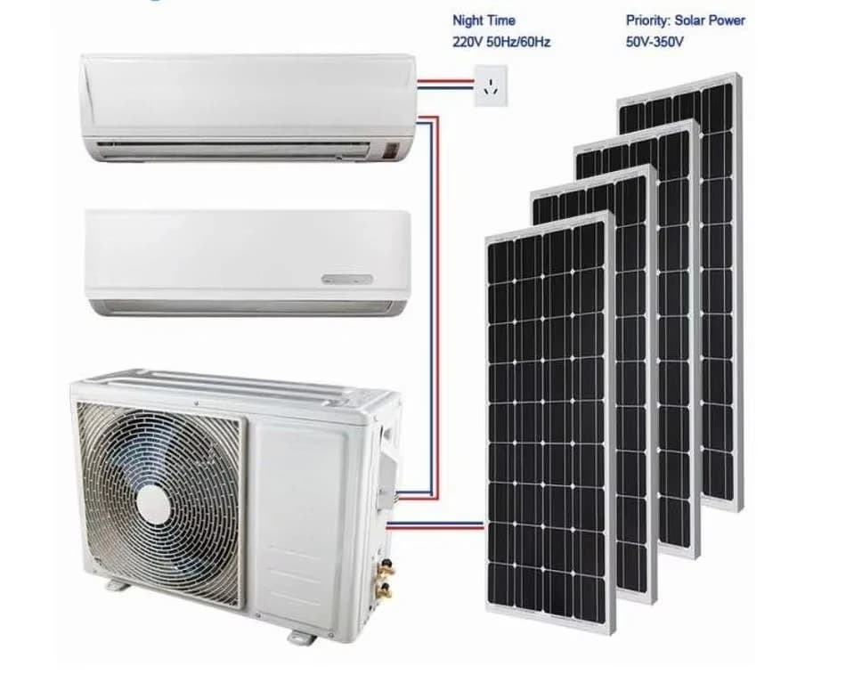 Il condizionatore solare economico Gree da 12000 BTU funziona con pannello solare fotovoltaico 9000 BTU/18000 BTU/36000 BTU disponibile