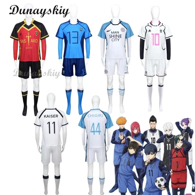 Itoshi Sae Shidou Ryuusei Oliver Aiku Blu Cosplay Lock Calcio Maglia da calcio Abito bianco Anime Outfit