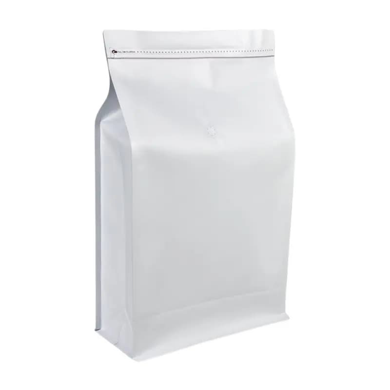 EYFL-10Pcs 5Kg Coffee Beans Storage Bags, Large Stand Up Pouches With Valve For Powder Nuts White