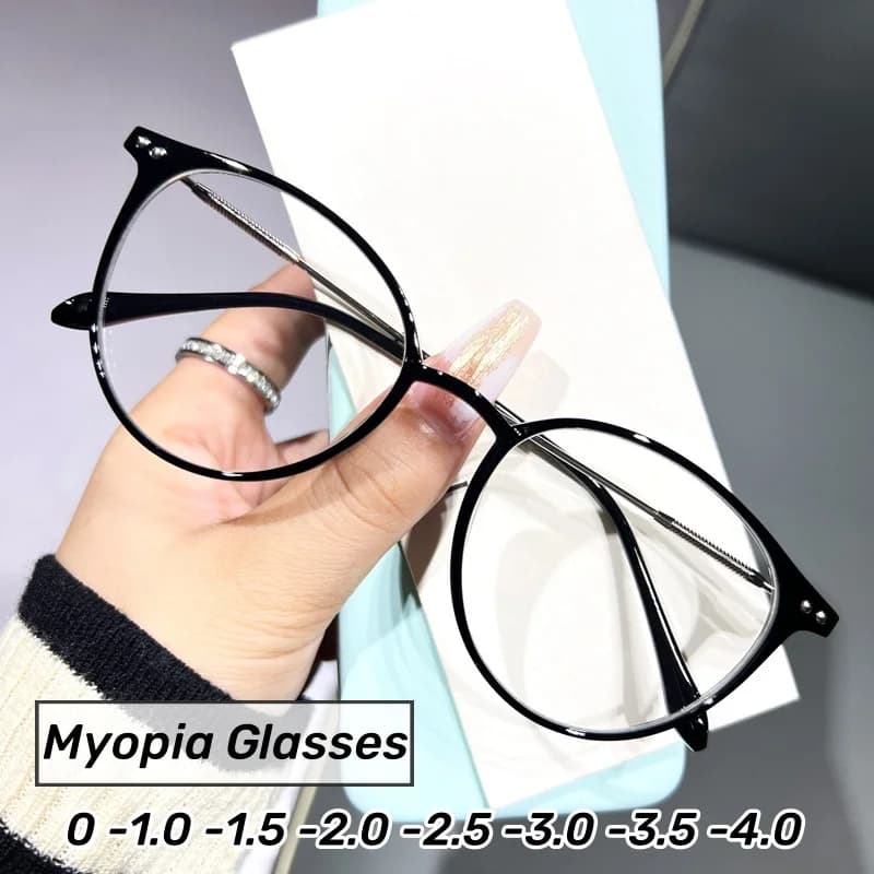 Occhiali miopi con blocco della luce blu finiti Diottrie da 0 a -4.0 Occhiali da vista miopia da uomo di lusso da donna meno