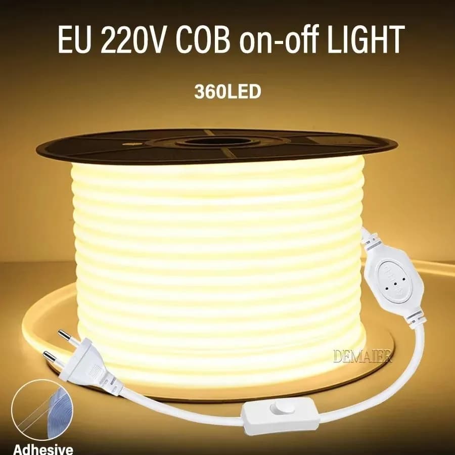 COB LED Neon Strip Light 220V Alimentazione Spina UE Dimmerabile/Interruttore RA90 360LED/m Alto Lumen Impermeabile Armadio da cucina Retroilluminazione