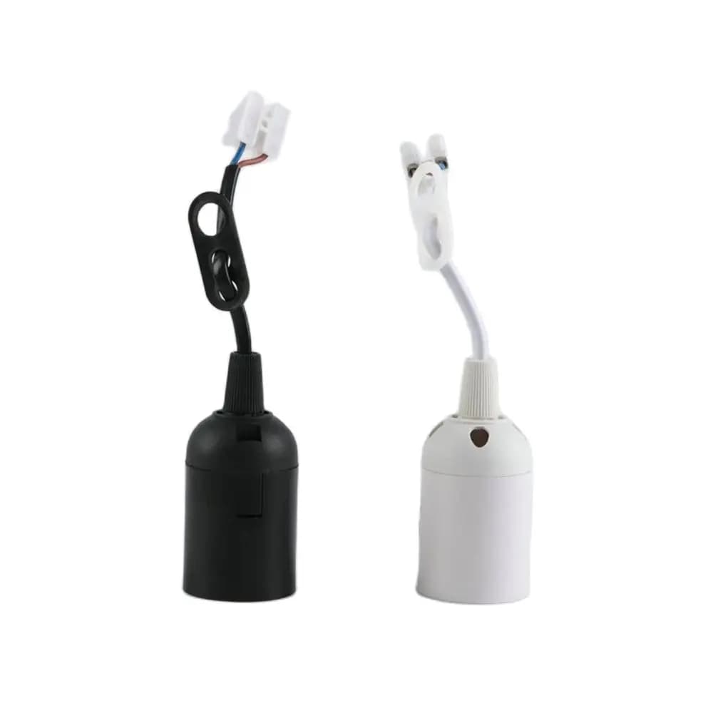 1 pz Nero Bianco E27 Base Della Lampada In Plastica HA CONDOTTO LA Luce Testa Presa Tipo di Carta Portalampada Con Cablaggio 4A 250 V