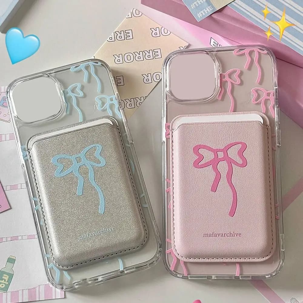 Magnetic Credit Card Holder with Silk Card Holder Anti-dust Credit Card Holder for IPhone 15 Pro Max