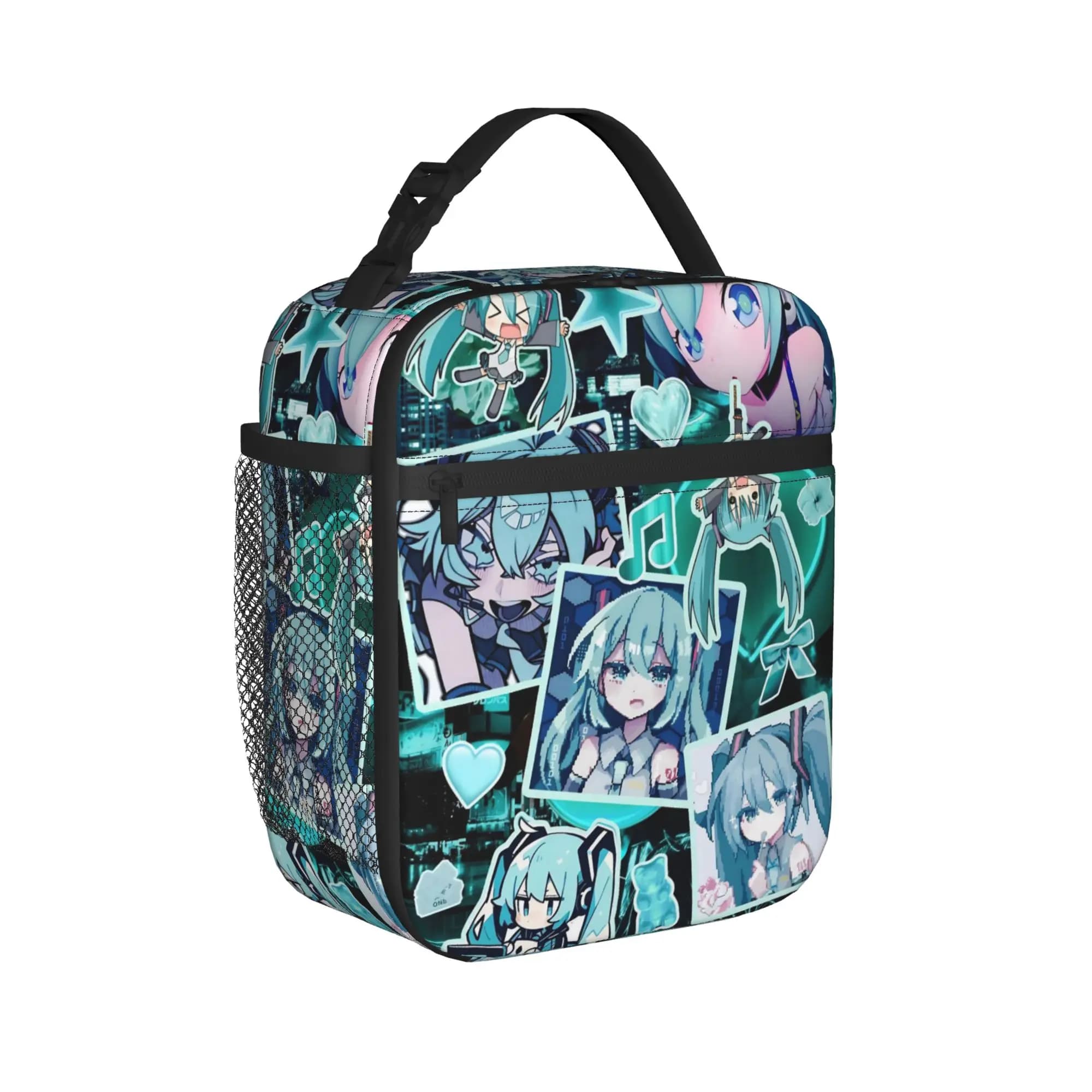 Borsa termica portatile Kawaii Singer Hatsune Miku, contenitore per il pranzo, borsa frigo, borsa termica per il lavoro, per esterni, per ragazza e ragazzo