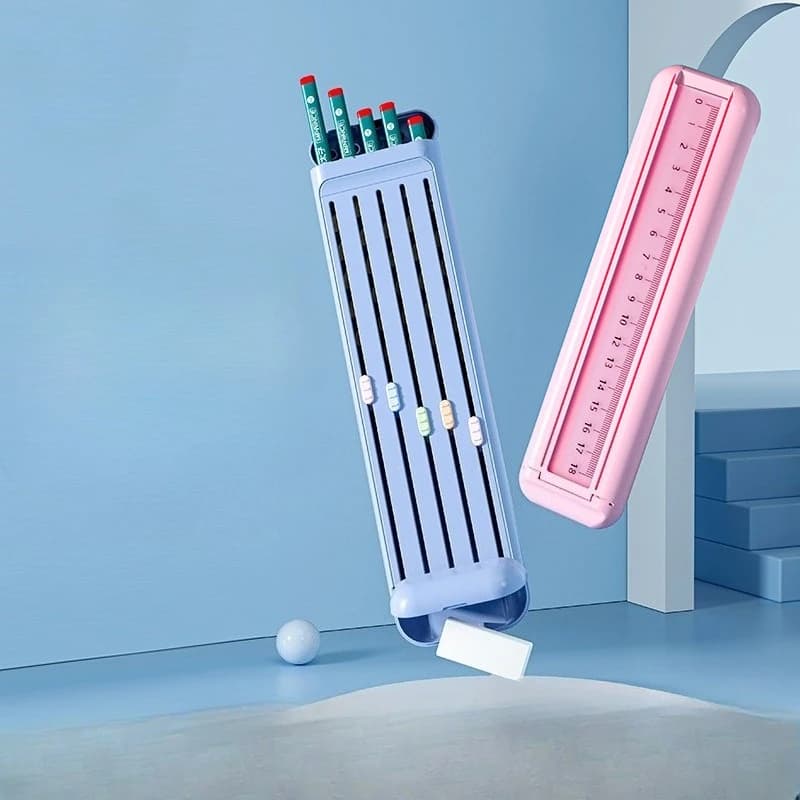 Set di astucci intelligenti Astuccio multifunzionale con 5 matite 1 righello 1 gomma Materiale scolastico Regali Cancelleria coreana