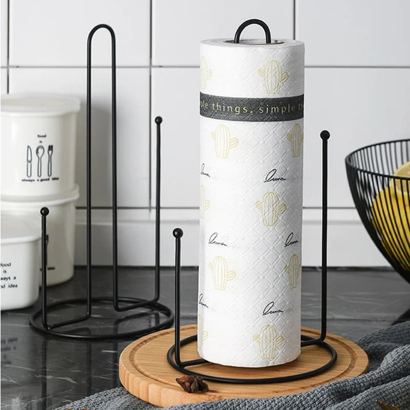 Porta asciugamani di carta verticale in ferro da 1 pezzo per cucina, bagno, tavolo da pranzo, porta tovaglioli - Portarotolo da cucina