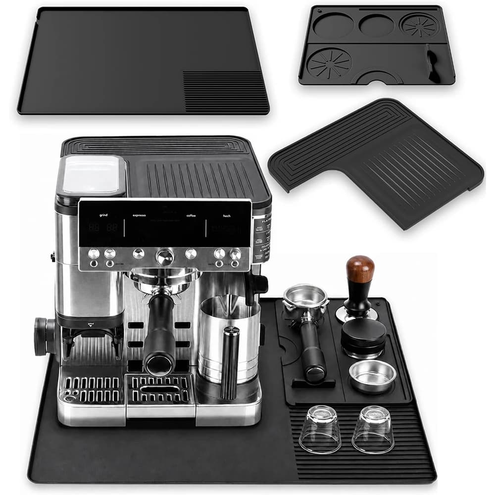 LMETJMA Silicone Coffee Mat Set for Ninja ES601 ES701 Espresso Machine Non Slip Coffee Machine Top Mat Cover Tamping Station Pad