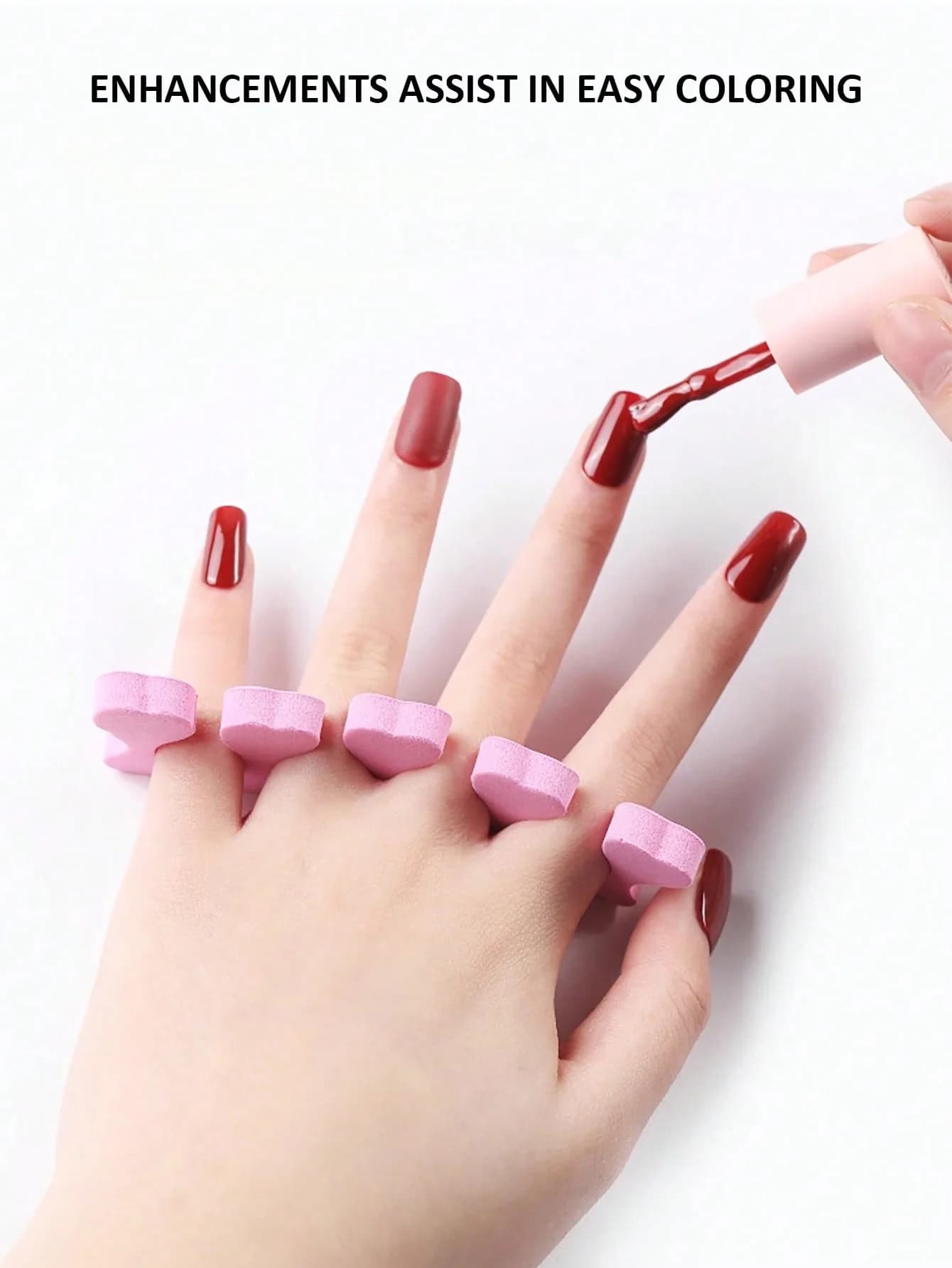 【4 paia】 Separatori per dita dei piedi a forma di cuore Strumenti per nail art Separatori per dita in spugna Eva Isolatori per dita e dita Prevengono lo smalto dai sbavature