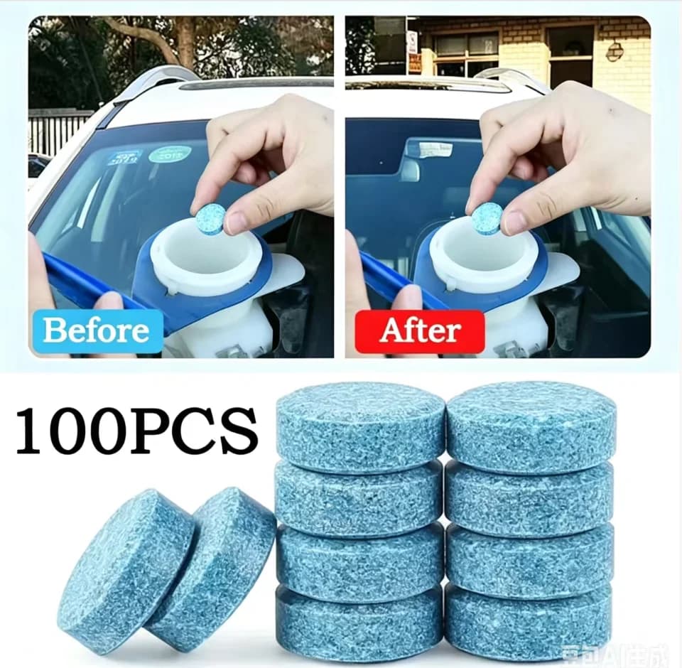 10PCS Car Window Cleaning Wash Super Concentrated Wiper Tablet Effervescent Tablet Stain Remover Car Cleaning Detailing Tool