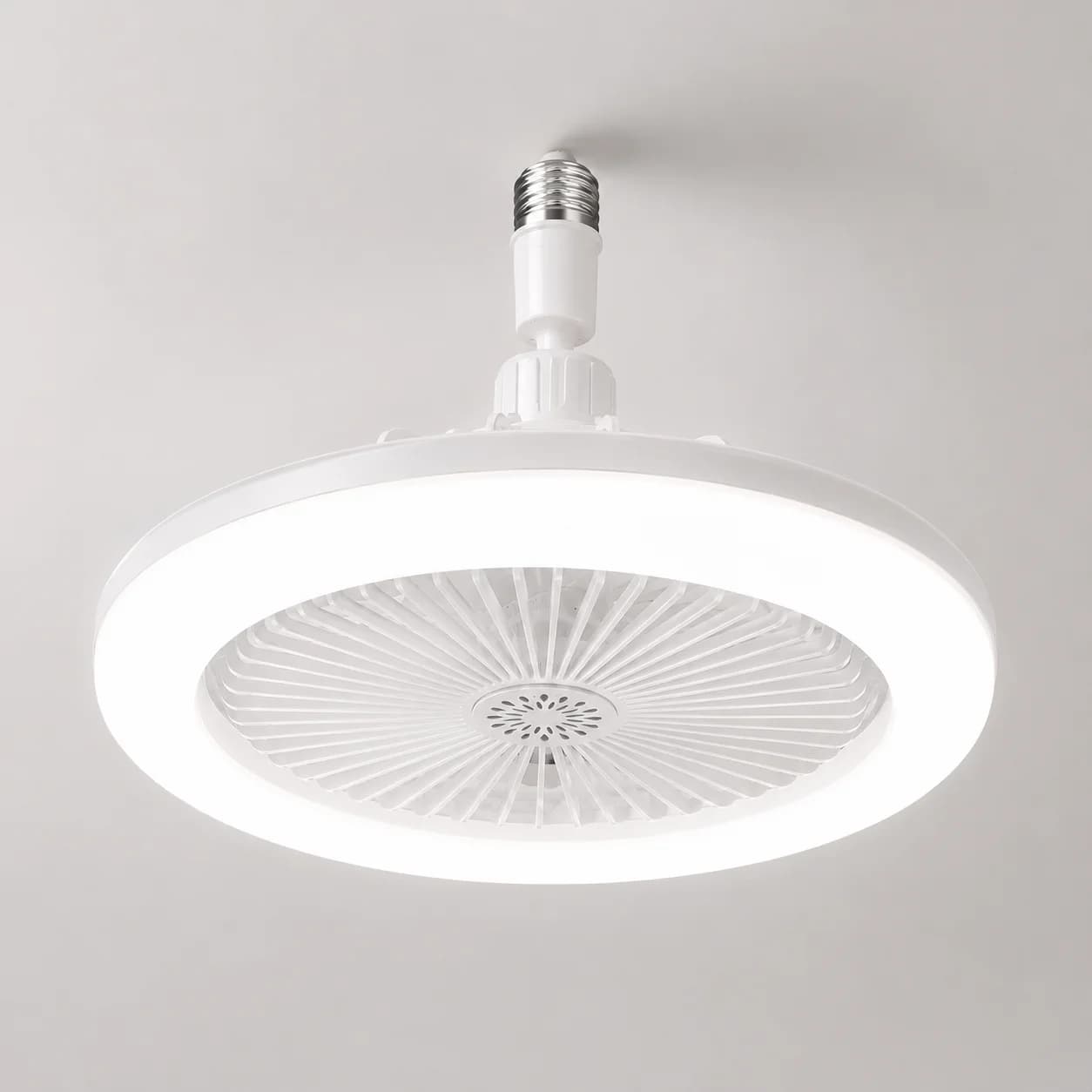3 in 1 E27 Ceiling Fan Light with Remote Control Rotatable LED Lamp Converter Base for Bedroom Living Room Kitchen Home Decor