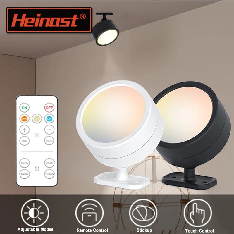 Applique LED Ricaricabili USB, Luce Magnetica Wireless da Parete, Lampada Dimmerabile a 3 Colori per Esposizione Quadri, per Camera da Letto e Arredamento Casa