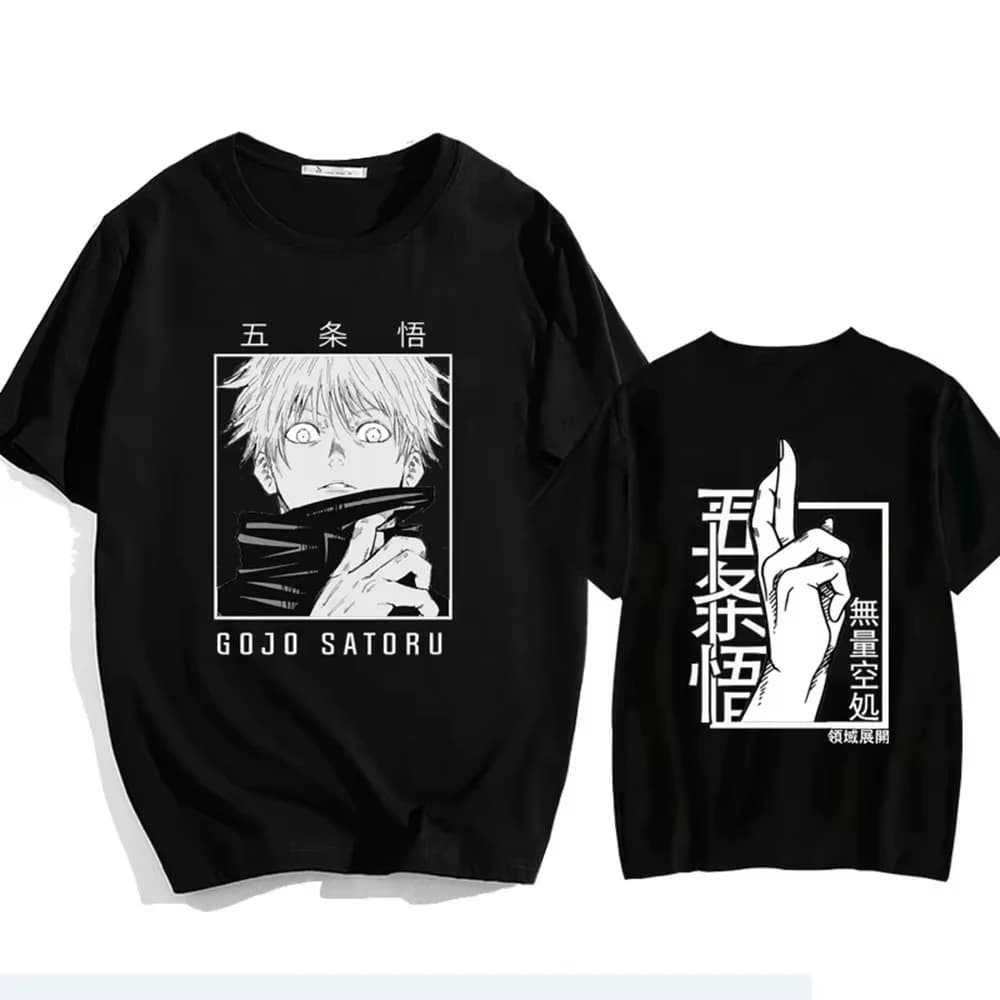 2026 New Japanese Anime Punk Gojo Satoru Printed Loose T-shirt Harajuku Casual Y2k Streetwear Tops