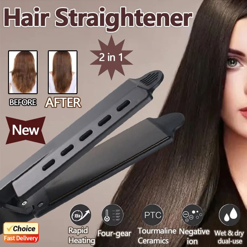 2026 New iron hair plate double use 4 temperature settings portable styling tool for straight cured air fringe