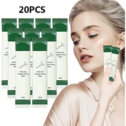 Maschera rassodante al collagene coreano, maschera per dormire senza lavaggio, maschera facciale per la pulizia profonda idratante rassodante Lifting (20 pezzi)