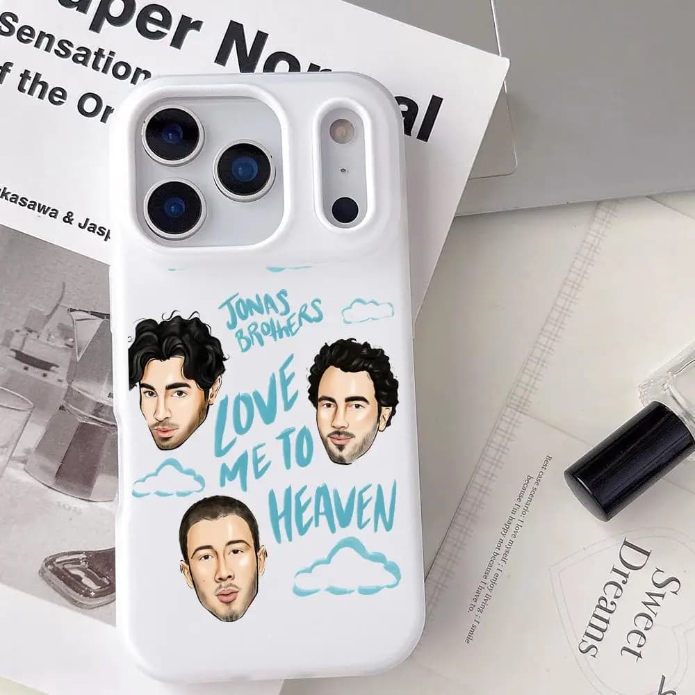 Cover per iPhone Jonas Brothers per modelli 17 16 15 14 13 12 11 Pro Max Plus Mini, trasparente, antiurto, morbida
