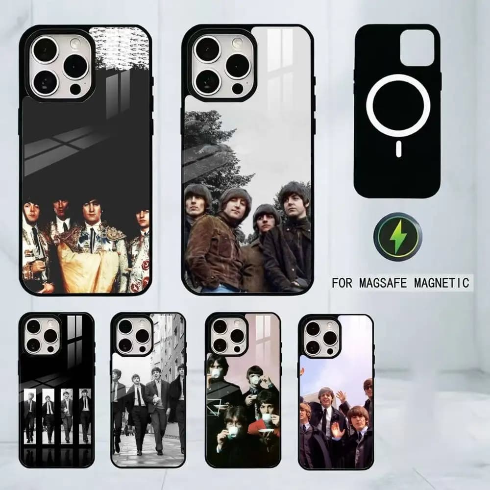 Cover per iPhone The B-BeaTLES-S per iPhone 17, 16, 15, 14, 13, 12, 11 Plus, Pro, magnetica per ricarica wireless MagSafe