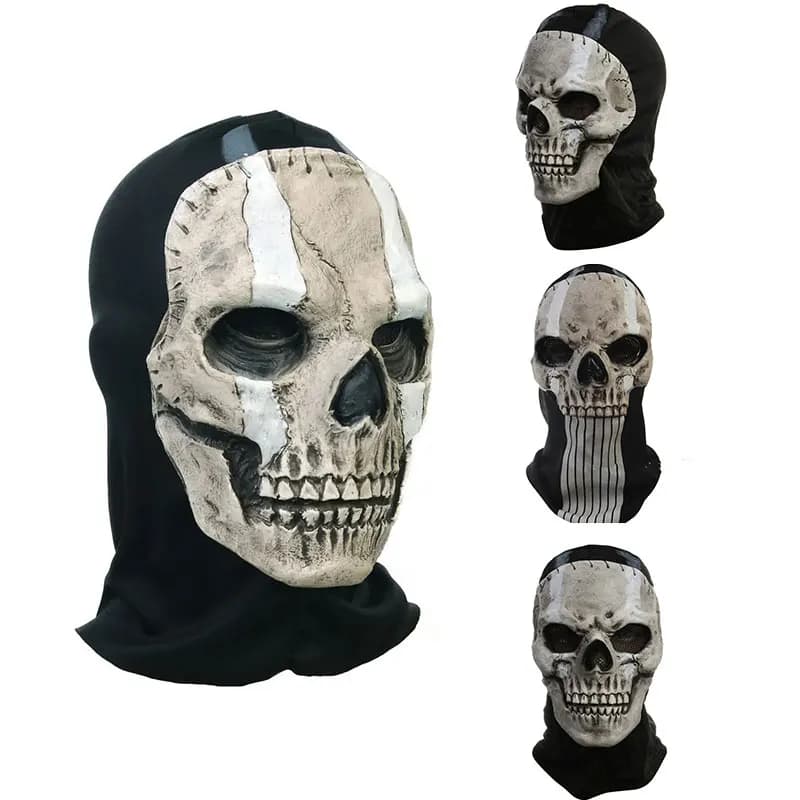 Halloween Horror Ghost Skull Mask Call of Duty MW2 lattice copricapo casco Cosplay eseguire Party Masquerade Prop Cosplay Unisex