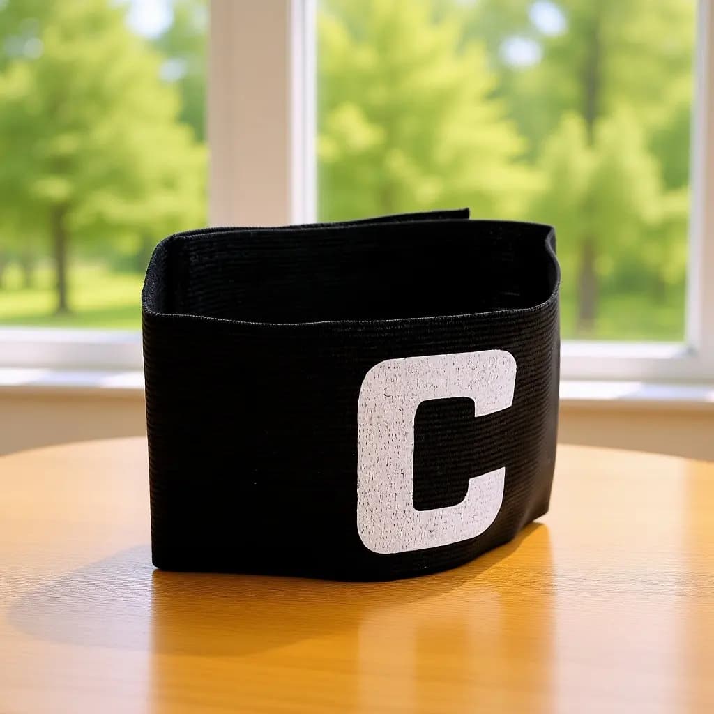 Fascia da Capitano Nera per Calcio, Rugby, Basket, Regolabile ed Elastica, Comoda per Giocatori