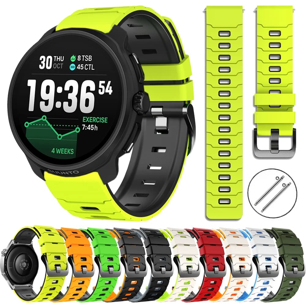 22 mm Silicone Sports Strap for SUUNTO RACE 2 S/RUN/5 9 PEAK PRO/OCEAN/VERTICAL Replace straps for Realme Watch S2 Correa Bracelet