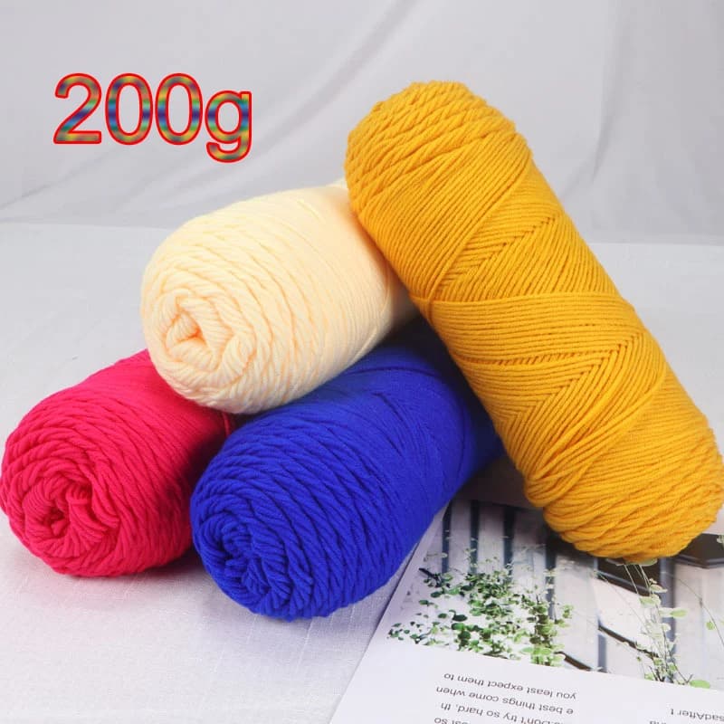 200 g/pz lavoro a maglia e uncinetto filato di cotone al latte linea di maglia super morbida coperte maglione cappello scarpa uncinetto filo amigurumi