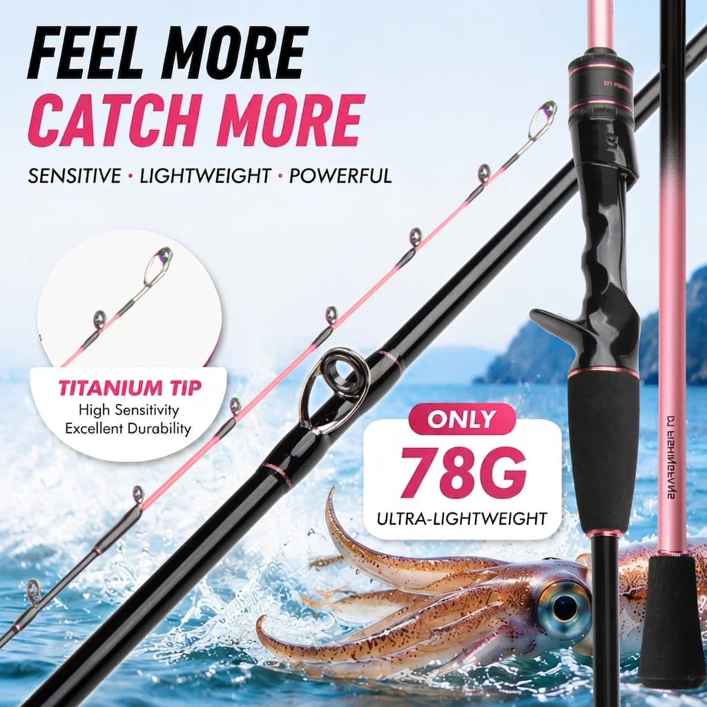 Casting Jigging Rod 1.7m 1.75m Hard Power Jigging Rod Powerful Titanium Tip Rod for EGI Squid Octopus Boat Rod