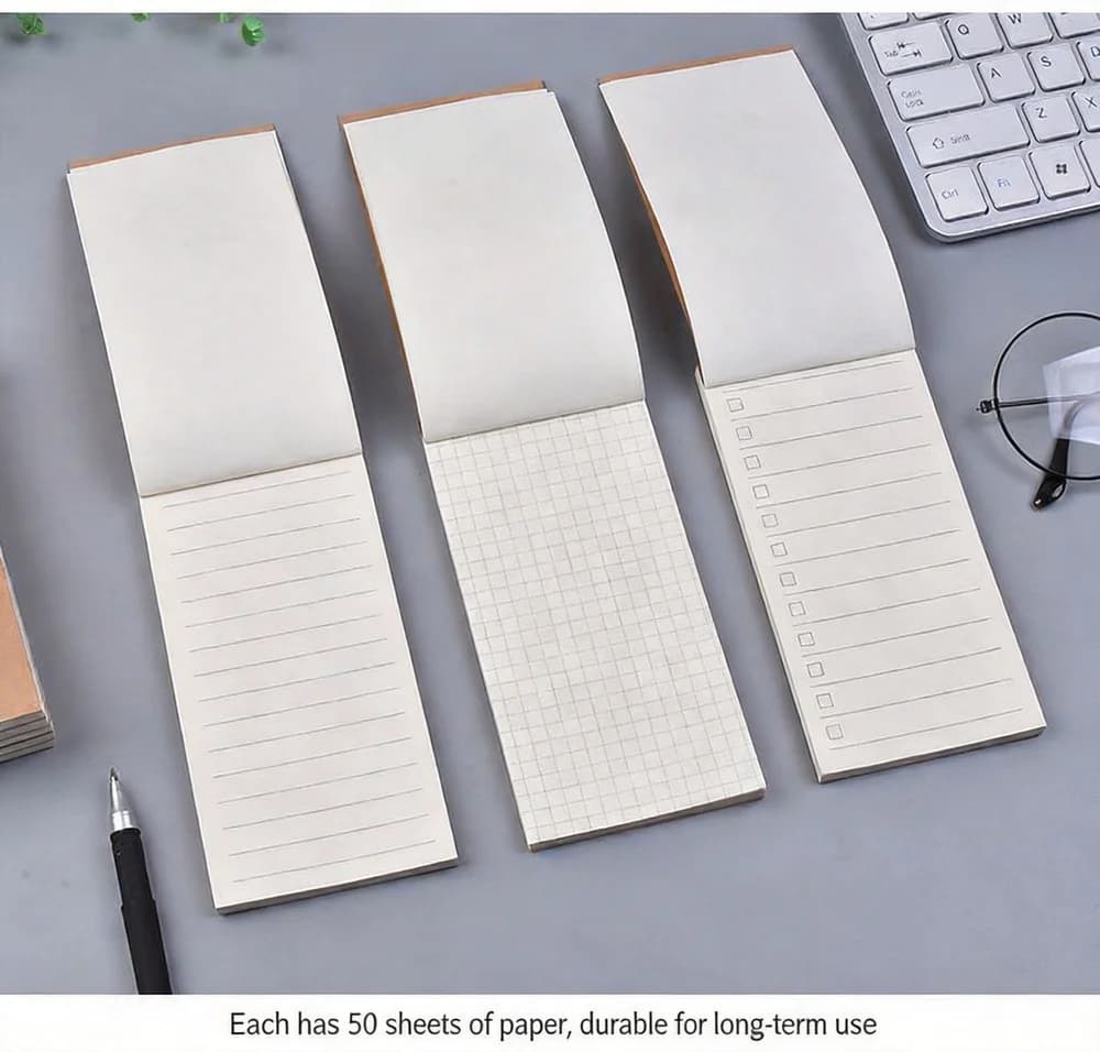 Blocco note in carta kraft, blocco per appunti, agenda portatile vuota per studenti, esami, ufficio, materiale scolastico