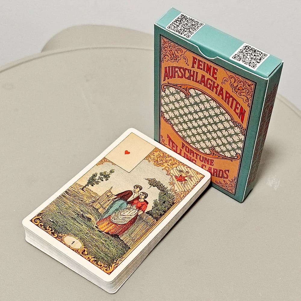 Carte Antiche Vintage per la Predizione del Destino 9*6cm, Mazzo di 32 Carte Oracolo Le Jeu Du Destin Antique, Carte Tradizionali per Cartomanzia