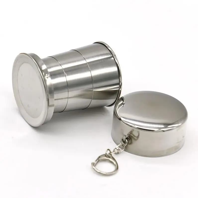 Bicchieri pieghevoli Tazza da birra pieghevole telescopica pieghevole in acciaio inossidabile da 240 ml Tazza da birra da viaggio all'aperto Campeggio ni617