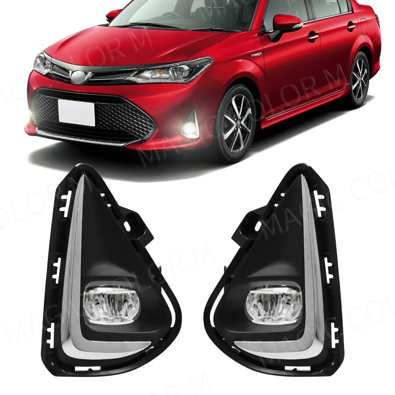 Fendinebbia a Led per Toyota Corolla Axio 2018 2019 2020 2021 gruppo fendinebbia griglia fari fili pulsante telaio coperture cromate