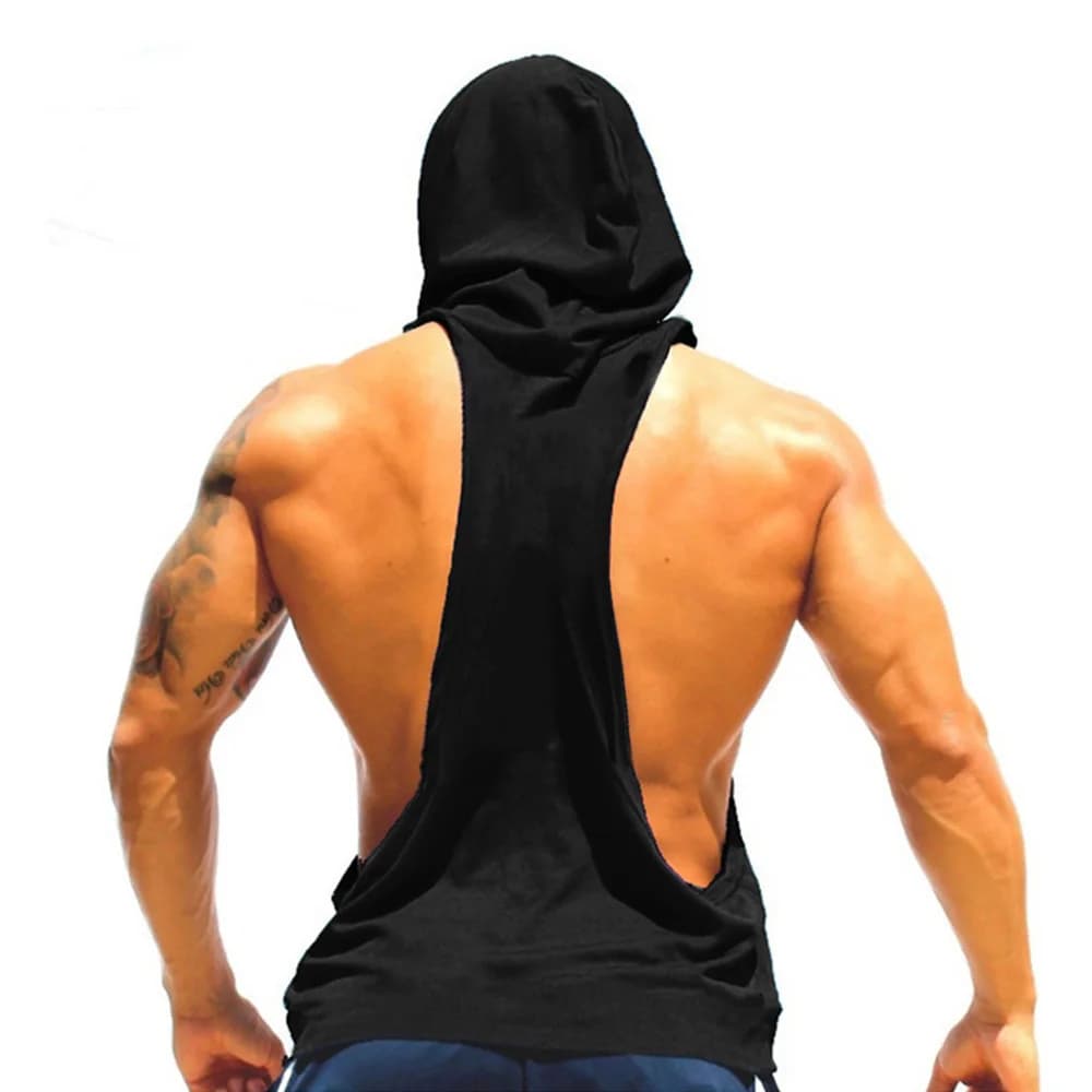 No Bust Limit palestre abbigliamento Mens Bodybuilding canotta con cappuccio canotta senza maniche in cotone felpa Fitness Workout Sportswear Tops