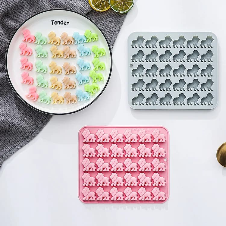 Stampo in Silicone per 30 Leoni, Modello Cartone Animato, per Cioccolato, Sapone Artigianale, Resina Epossidica, Caramelle