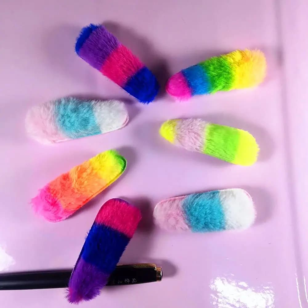 Convenient Hair Ornament Hair Clips Random Color Fluffy Bang Clip Sweet Headwear INS Style Cute Barrette Girls