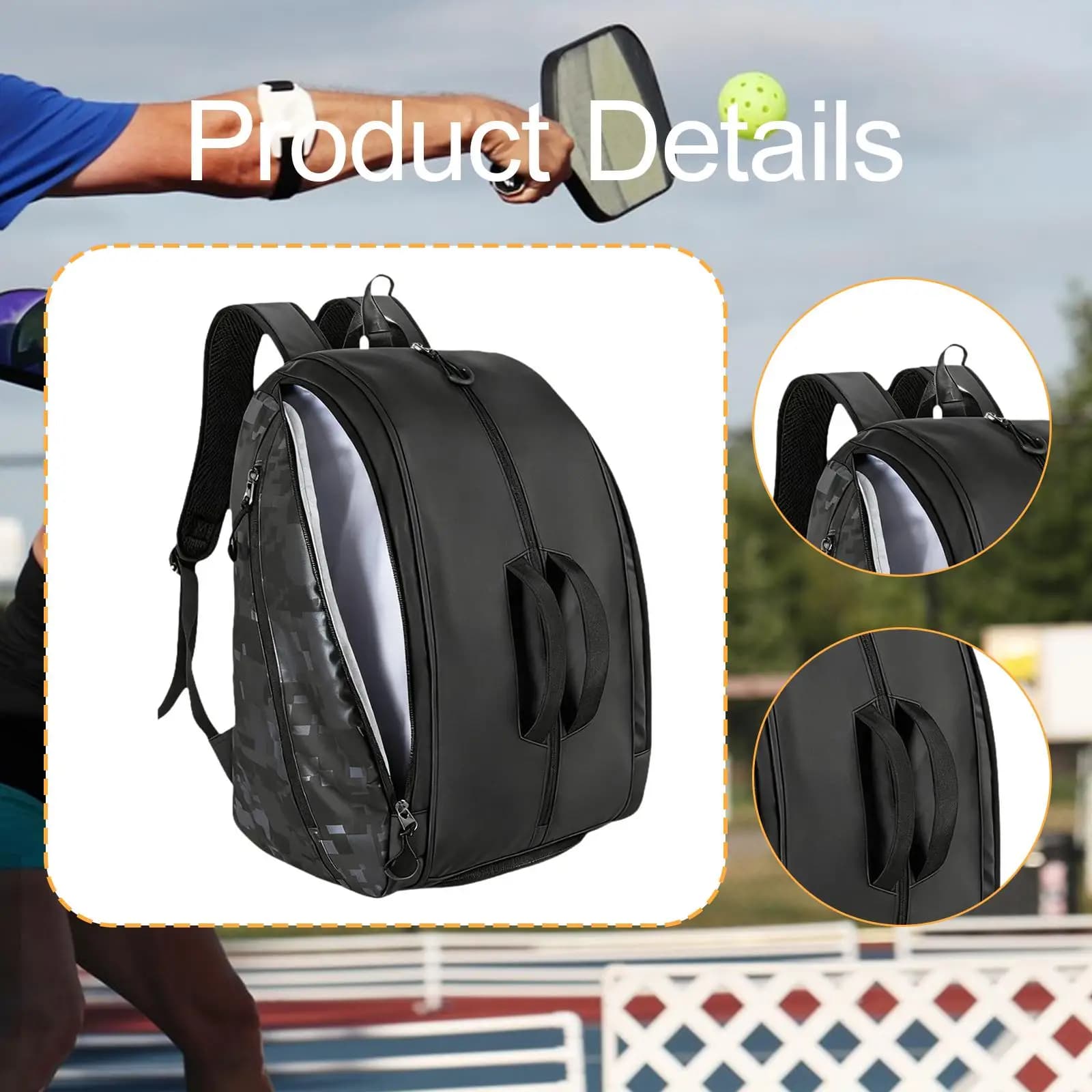 Waterproof Bag for Pickleball, Practical Travel Bag for Tennis and Sport Racket