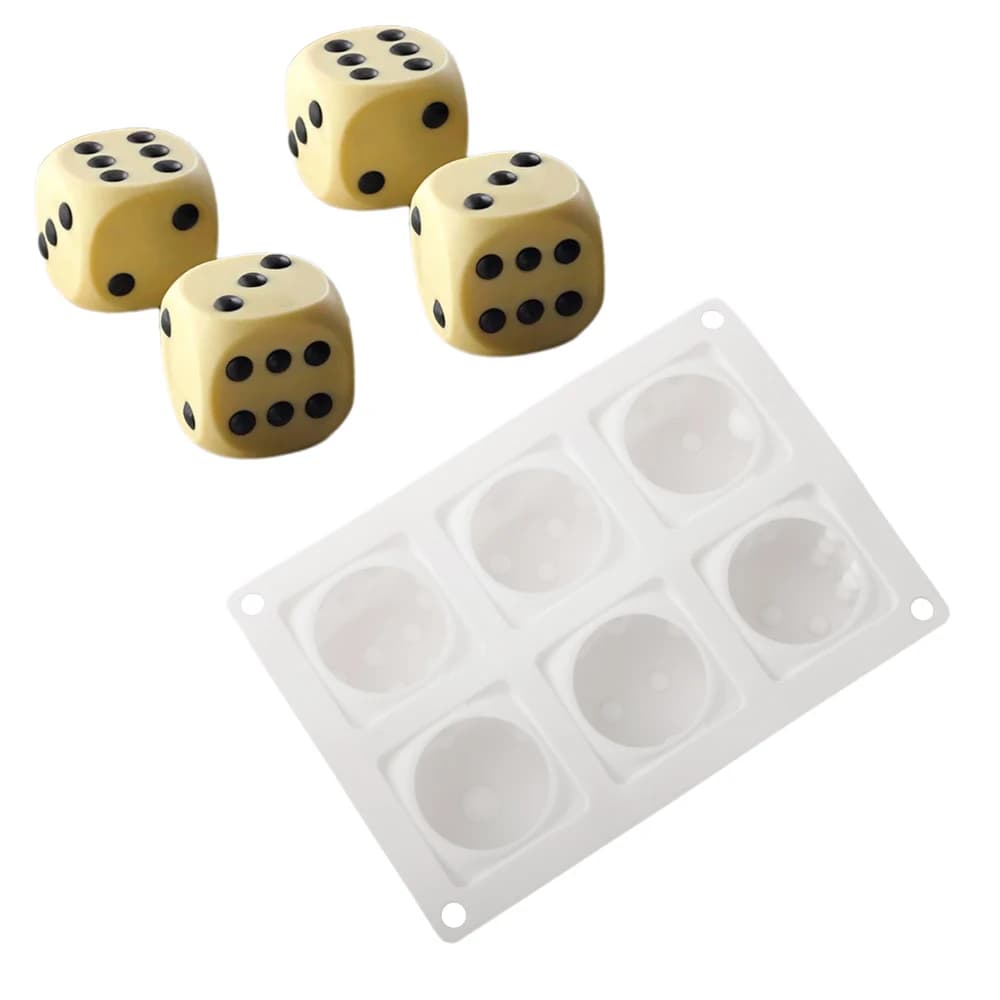 Stampo per torta mousse a cubo a 6 celle Design a dadi Stampo per torta in silicone Forniture per cottura da cucina Strumenti per la preparazione di dessert per feste Pasticceria Bakeware