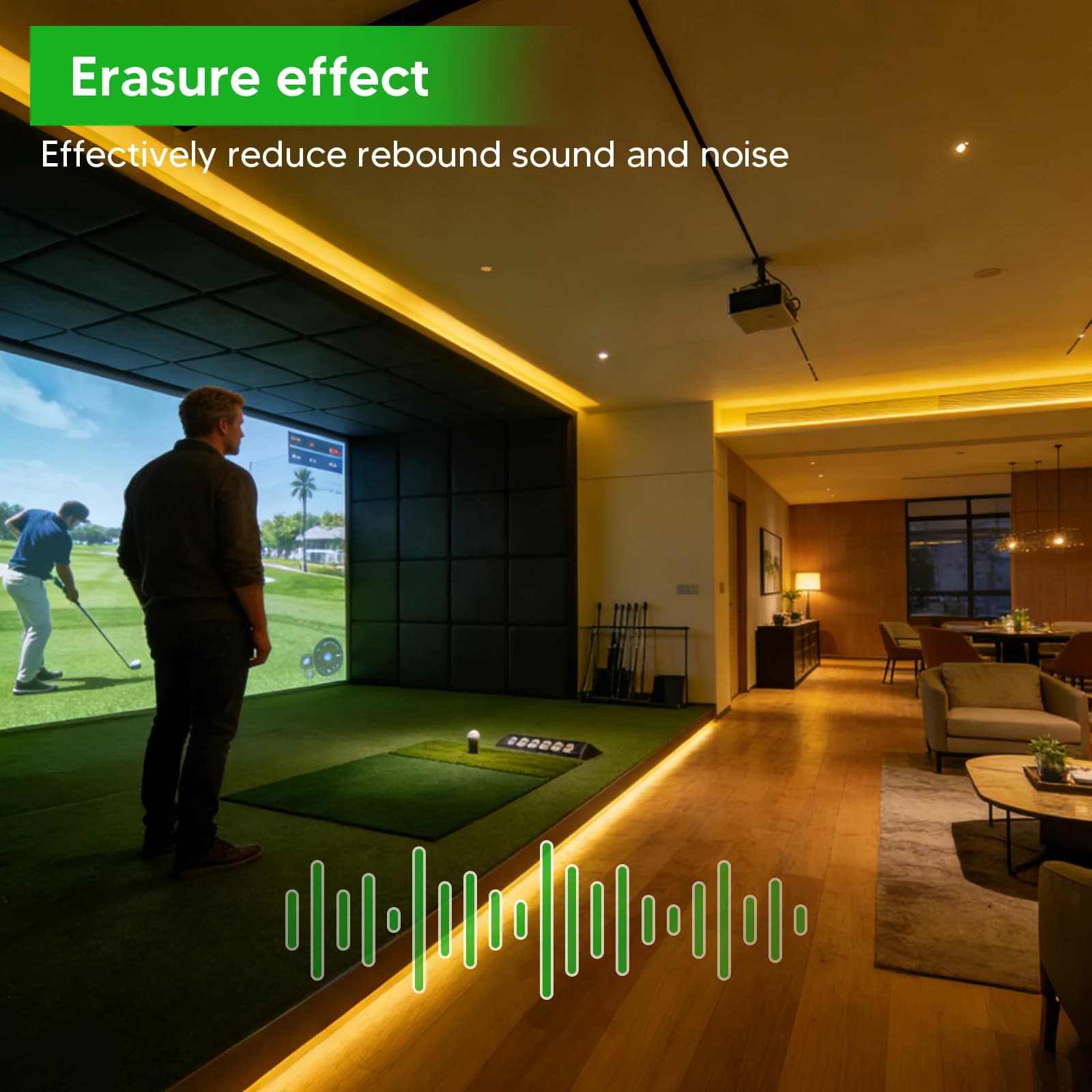 Schermo per simulatore di golf 9.8x13ft con occhielli, per monitor di lancio e proiettore, ideale per allenamento indoor/casa/garage