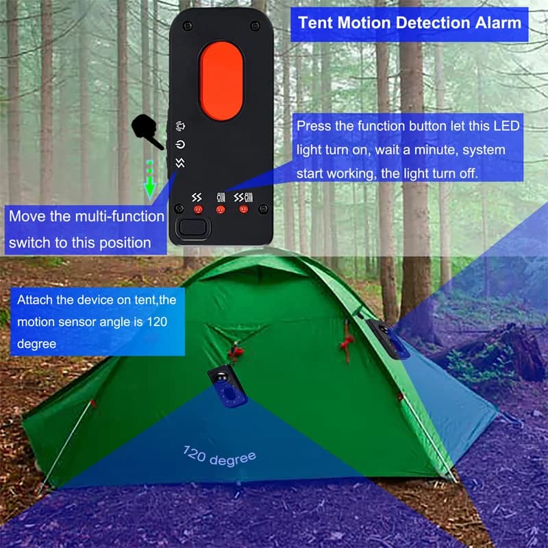 Scanner per Obiettivi Fotografici, Allarme Anti-Intrusione per Esterni, Dispositivo di Prevenzione Perdita Bagagli per Hotel, Allarme Personale per Autodifesa