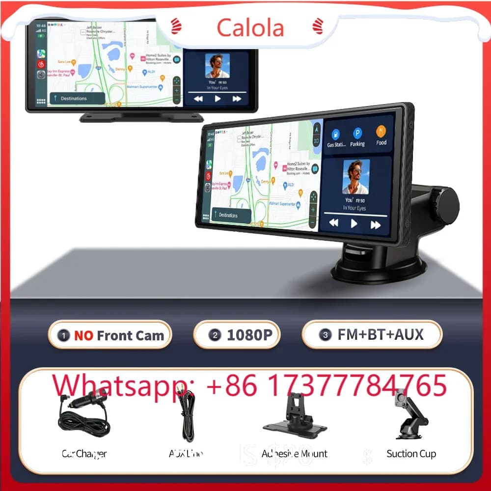 Dash Cam da 10,26 Pollici con Carplay e Android Auto, Visione Notturna, Registratore Video 4K