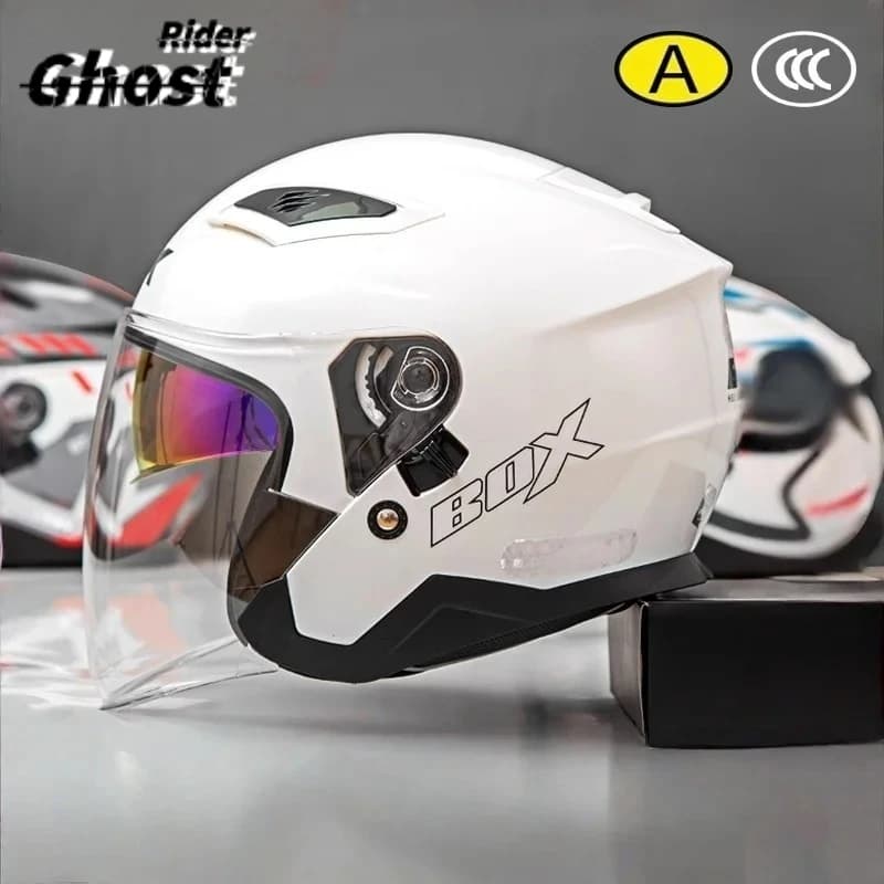 BOX Motorcycle helmet for electric bike Half riding helmet for fashionable women and high value Double universal mirror for four seasons