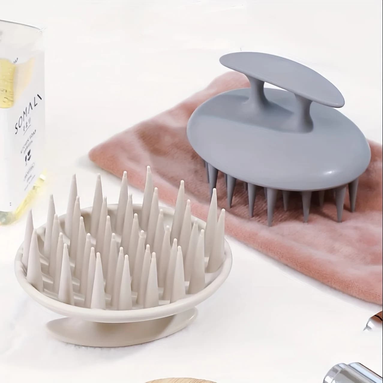 Silicone Shampoo Brush Head Scalp Massage Comb Hair Washing Comb Body Massage Brush Bath Shower Brush Salon Hairdressing Tool