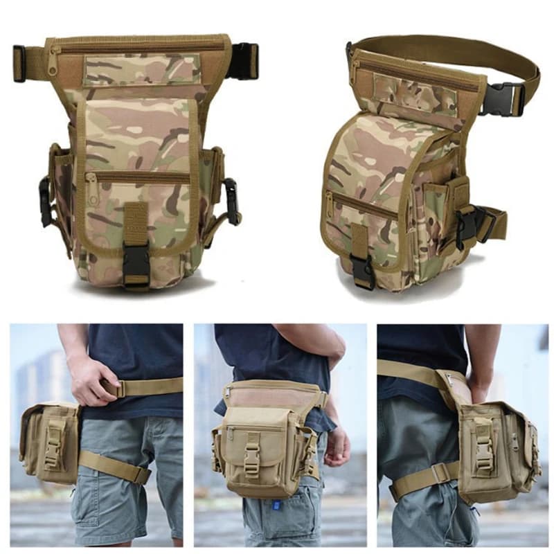 Drop Leg Sports Travel Bag Men's Tactical Waist Fanny Pack Hiking Camping Oxford Belt Thigh Bag
