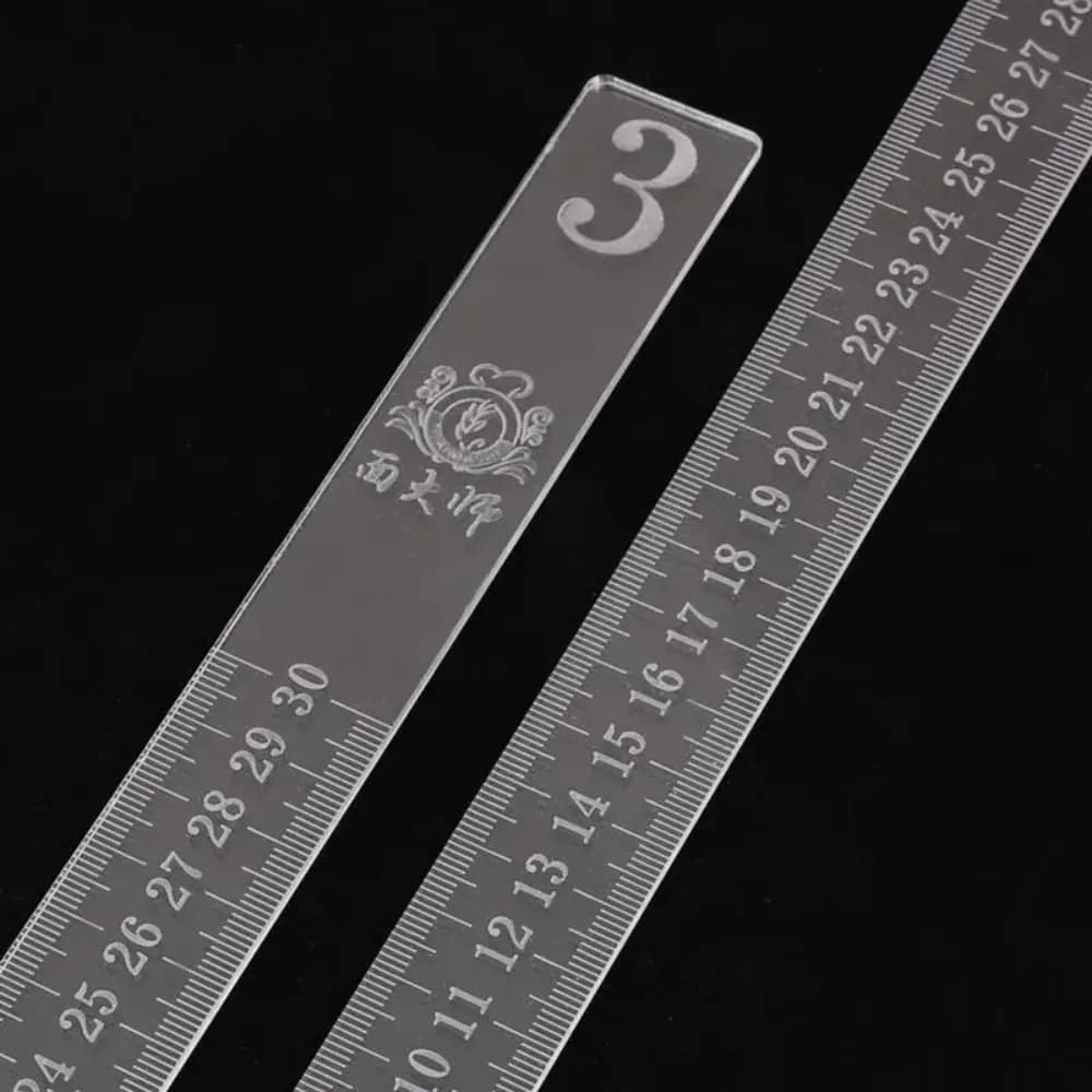 2 pezzi acrilico biscotto equilibrio righello incisione laser scala tranasparente biscotto torta strumento di rotolamento spessore 30 cm