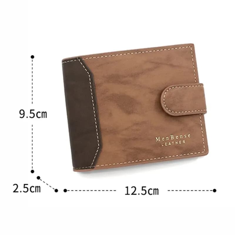 Portafoglio da uomo con chiusura a scatto, porta carte di credito, borsellino corto in pelle PU, porta soldi per uomo, portafogli per carte di credito