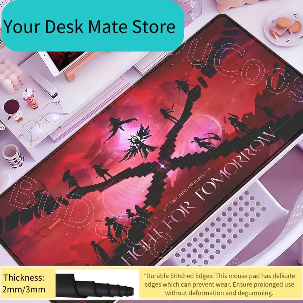 Nuovo Tappetino per Mouse Honkai Star Rail Hysilens Evernight, Grande Tappetino da Scrivania per Computer, XXL in Gomma Antiscivolo per Gaming e Tastiera