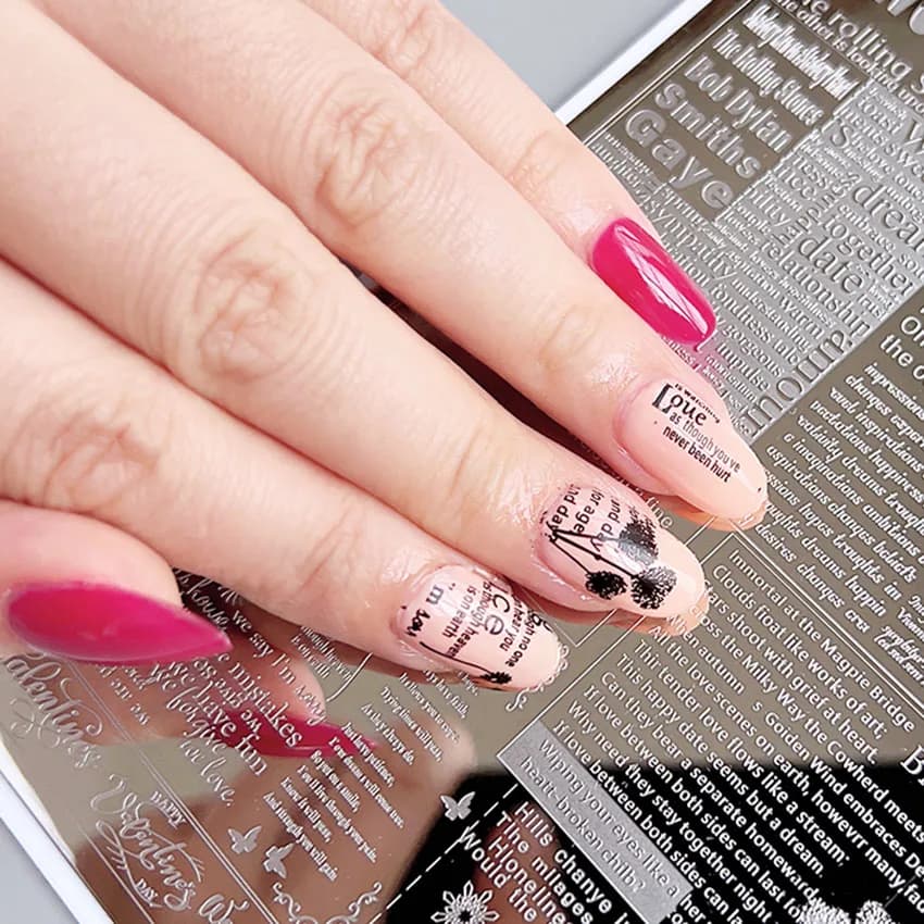 XMQ Nail Art Stamping Piastra Lettere Deisngs