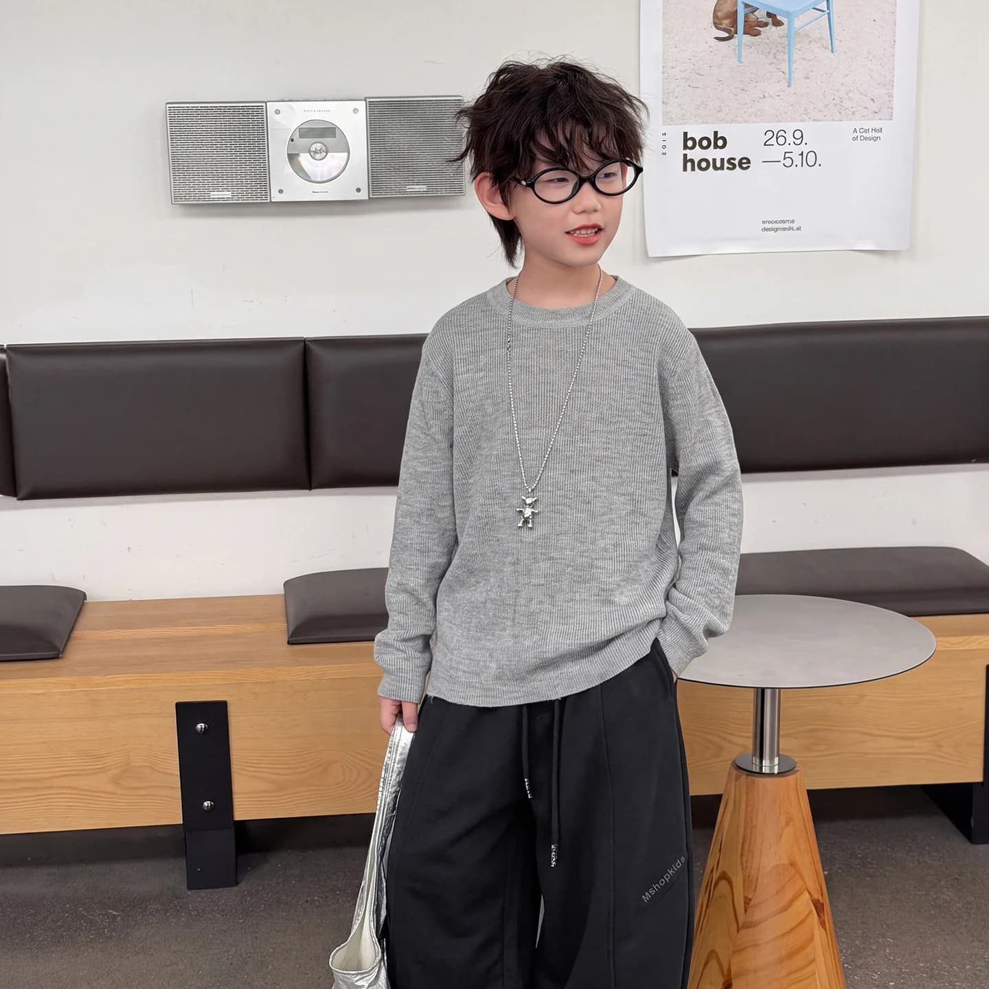 Autumn Boys Korean Style Simple and Versatile T Shirt 2026 Children Clothing Boys Fashionable Casual Solid Color Base Layer