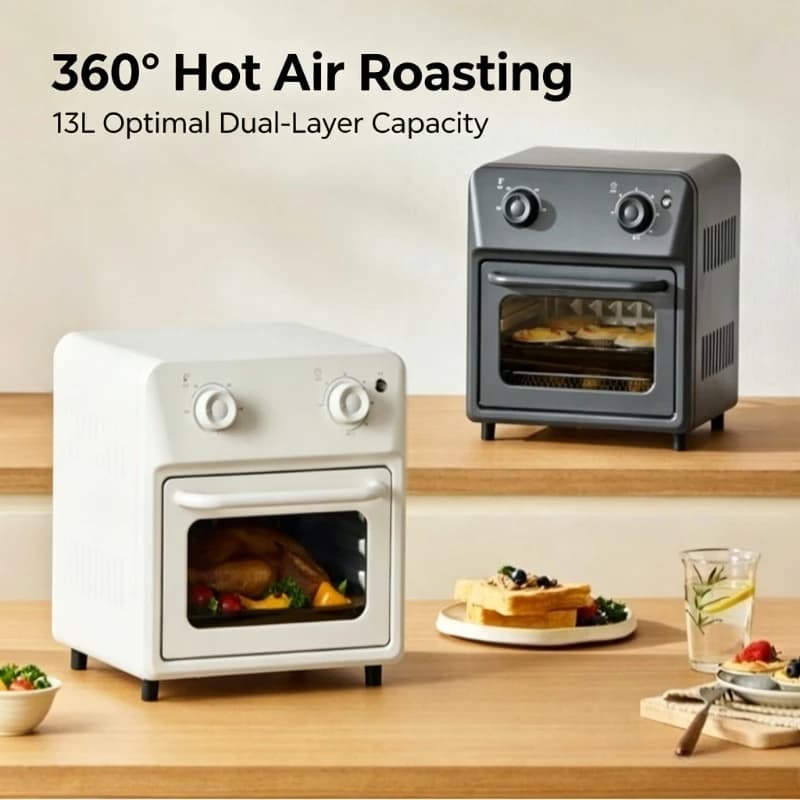 ±0 Air Fryer Toaster Oven 13L All In One Multifunctional Timer Hot Air Circulating Baking Low Fat Oil Free Air Oven 220V